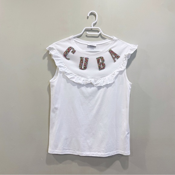 Sandro Ruffle  'CUBA' Tee - Picture 2 of 11